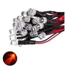 5V 3파이 레드 플랫 와이어 케이블 LED DIY 컬러조명 튜닝 키트 모형차 과학 수업용, 10개