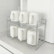 풀라이프 스텐 304 2단 컵건조대, 1개, 실버