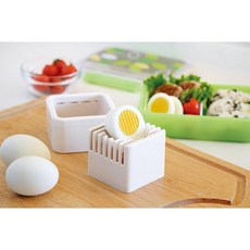 日本 Kawasaki 川崎 波浪型蛋切器 雞蛋切片器 食物造型器 便當裝飾工具 簡易操作, 1個, 白色