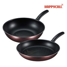 해피콜 뉴 컴포트 다이아몬드 프라이팬 세트 D, 프라이팬 28cm + 궁중팬 28cm, 1세트