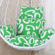 라탄 그네의자 쿠션 그네 발코니 암갈색 원형 주택 1인 오렌지 매트, N46민트, 1개