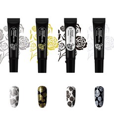 네일아트 간편 선명한 튜브형 스탬핑 젤 8ml 6종, 스탬핑젤 - 화이트, 1개