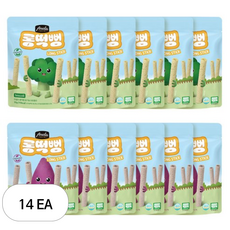 아넬라 유기농 롱떡뻥 야채롱스틱 2종 x 6p 세트, 과일/야채, 30g, 14세트