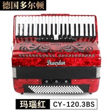 德國多爾頓手風琴 8.48.60.96.120貝司 兒童成人初學專業演奏進口簧 鍵盤式手風琴樂器, 120三排簧紅色出口款+加厚雙肩包, 1個