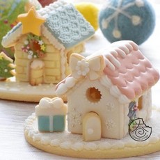 집 소형쿠키하우스 만들기 쿠키커터 플라스틱 금형 세트, 1개, 화이트 스타일 A 미니 부동산 6개 세트