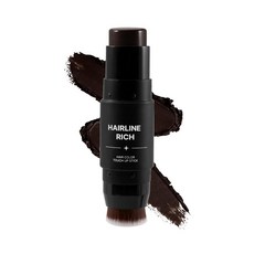 Root Touch Up 헤어 컬러 섀도우 파우더 여성용 그레이 커버업 헤어라인 스폰지 브러시가 있는 더블 헤드 커버 블론드 방수 컨실러 [호환], 다크 브라운