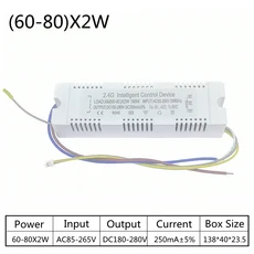 호환 1pcs AC85-265V 2.4G RF 원격 지능형 LED 드라이버 24-40Wx2 40-60Wx2 60-80Wx2 80-120Wx2 120-150Wx2, 03 3Pin-60-80Wx2, 01 With Remote