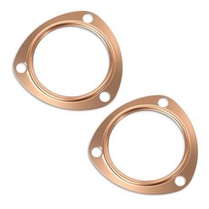 HABNVUON 3인치 구리 헤더 배기 수집기 개스킷 플랜지 개스킷 재사용 가능 매니폴드 부품 BBC SBC와 호환되는 자동차 파이프 개스킷(3인치), 3", 1개