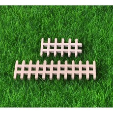 【微景小舖】木頭小籬笆柵欄(一組2入)微景觀居家裝飾園藝造景 拍攝道具擺飾 迷你場景佈置 療癒小物 DIY櫥窗佈置, 一組2入(一條長柵欄，一條短柵欄)