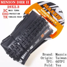 쿠쿠스토어 Maxxis Minion DHR(M327ru) 2/27.5/29인치 산악 자전거 내리막 접이식 타이어 내마모성이 뛰어, 01 접이식, 13 29X2.3 3CEXOTR