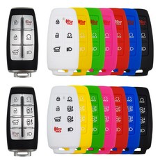 제이오스토어 실리콘 스마트키케이스 GV80 더뉴G80 G70 심플 키보호 카인테리어 디자인, 02. 스마트키8버튼/블루