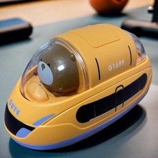 卡通動物雙向回力高鐵車 兒童玩具, 1個, 【黃色】雙迴力萌翻童年,雙向行駛【豐富孩子童年】