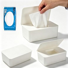 코튼엘 리필 팩과 호환되는 3PCS 물티슈 디스펜서 밀봉 뚜껑이 있는 플러시 가능한 용기 미끄럼 방지 홀더가 집과 여행을 위한 신선하고 케이스를 유지합니다