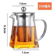 유리 주전자 스테인리스 스틸 인퓨어 내열 차 (인덕션 사용 가능) 350/550/750/950ml 쿵푸 티웨어, 01 350ml