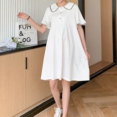 임산부 롱 반팔 원피스 여름 플 임부복 puu+336ZR