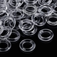 오 100피스 로마 블라인드 커튼 링 색조용 오링 플라스틱 링(흰색 13mm), Transparent, 13 mm, 1개