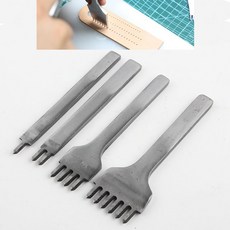 가죽 바늘구멍 공구 세트 5mm 간격 그리프 스티치 바느질 공예, 1세트