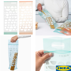 Mk 이케아 베코스타 BEKOSTA 지퍼백 대파 스파게티 손잡이지퍼백 라이트 오렌지핑크(10매)/블루(10매), 대(L), 1박스, 20개입