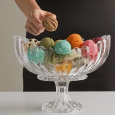 반달 하프문 유리 디저트볼 샐러드용기widlight, 하프문 디저트볼