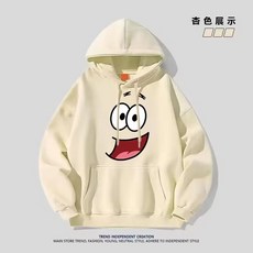 네모바지 스폰지밥 스펀지밥 뚱이 기모 후드 티셔츠 후드티 후디 스웨터 가을 겨울 커플 선물
