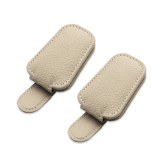 나로아 강력고정 차량용 선글라스 가죽 클립, 2개, 베이지