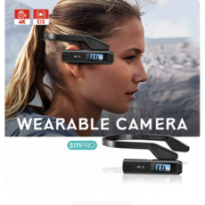 YZZCAM S111PRO 고해상도 액션캠 라이브용 헤드식 카메라 스포츠카메라 0.96인치IPS스크린 MP4 긴항속, 블랙, 2.7K표준버전(128G)