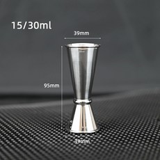 不鏽鋼雙頭量杯 調酒工具 量酒杯 刻度調酒杯, 1個, 【15/30ml】雙頭卷邊量杯