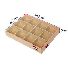 다용도 정리함 우드 찻장 티박스 서랍 보관함, 1개, 12칸 내추럴 우드