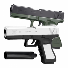 UB 글록 소음기 너프건 탄피 재장전 놀이 서바이벌 장난감총 gift, 1개, 화이트블루