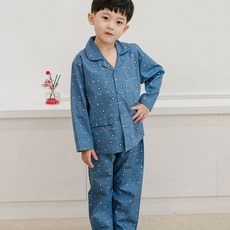 알콩단잠 국내생산 순면 아동용 남아 잠옷 파자마 주니어 실내복 키즈 상하복 세트