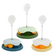 漏食逗貓轉盤 - 寵物益智玩具，互動解悶，安全無毒材質, 藍色, 1個, 一般