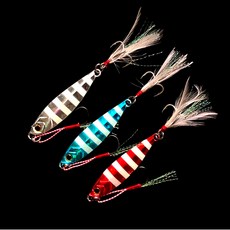 통통 야광 줄무늬 메탈 지그 루어 3종류 SLS, BLS, 10g, 1개, BLS, 10g