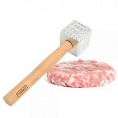 고기다지기용 나무핸들 고기해머 망치, 1개