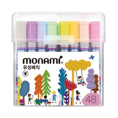 모나미 모나미 유성매직 매직 둥근닙 (48색)