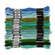 日本進口 Olympus 奧林巴斯 刺繡線 - 十字繡繡線 俄羅斯刺繡用 (綠色、藍色系) 220-363, 1個, 341