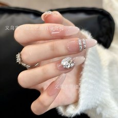 鴿子蛋純手工穿戴甲新款爆閃高級顯白純手作穿戴式甲片30片分碼, 如图, s57s(含四件套)