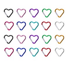 치프몰 알루미늄 합금 하트 비너, 20개, 10색