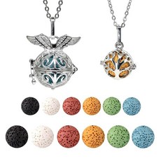 HEDQFM 2피스 아로마테라피 에센셜 오일 디퓨저 목걸이 컬러 용암석 펜던트 여성용 228944 7731873546