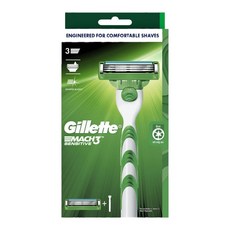 Gillette 질레트 남성 마하 3 터보 센서티브 면도기 Mach Turbo Sensitive Razor, 1개, 1개입