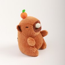 卡皮巴拉水豚啪啪圈 毛絨玩具 拍拍娃娃 玩偶 手腕裝飾, 1個, 吐泡泡咖色卡皮巴拉11CM不帶扣,規格18cm