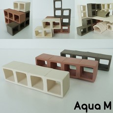 아쿠아엠 테트리스 I / 수족관 어항 꾸미기 수조 장식품 열대어 구피 코리 플레코 산란상 은신처 놀이터, 그레이, 1개