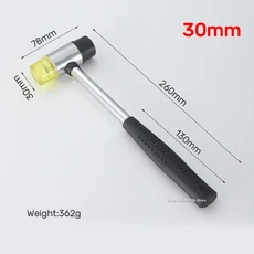25mm 미니 해머 나일론 헤드 망치 수공구 미끄럼 방지 손잡이 고무 (목재 플라스틱 보석 공예용), 01 30mm, 01 100-299g, 01 China Mainland