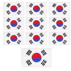 알파벳샵 태극기 자수 와펜 패치 벨크로, 10개, 태극기 와펜 10개, 태극기 와펜