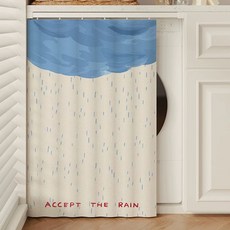 귀여운 샤워커튼 드로잉 80x높이 욕실장식 파티션 180/아이디어 모던 폭, 1개, B. 비를 받아들이다