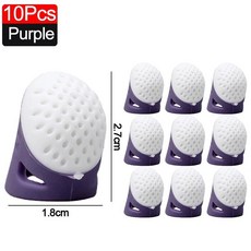 골무 미끄럼 방지 손가락 커버 실리콘 바느질 공중 보호 슬리브 핸드 크로스 도구, 1개, 4. 10Pcs-Purple