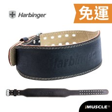 HARBINGER 四吋皮革健身腰帶 - 美國品牌運動腰帶，重訓舉重適用, 1個, L (33-37吋)