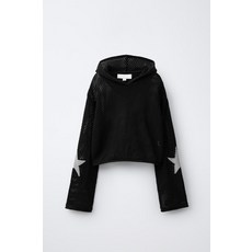 ZARA 자라 스타 후드 니트 스웨터 - 블랙 FOX549 MDZ999