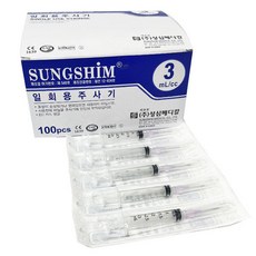 성심 멸균 일회용주사기 3CC 24G 19mm 100개입, 1개