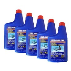 선외기오일 GOLD POWER-1000 TC-W3 (2싸이클 엔진) 5통, 5개