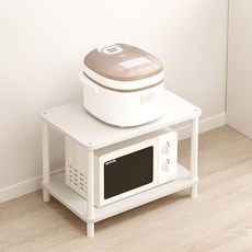 위즈룸 다용도 조립식 전자레인지 선반, 2단, 화이트